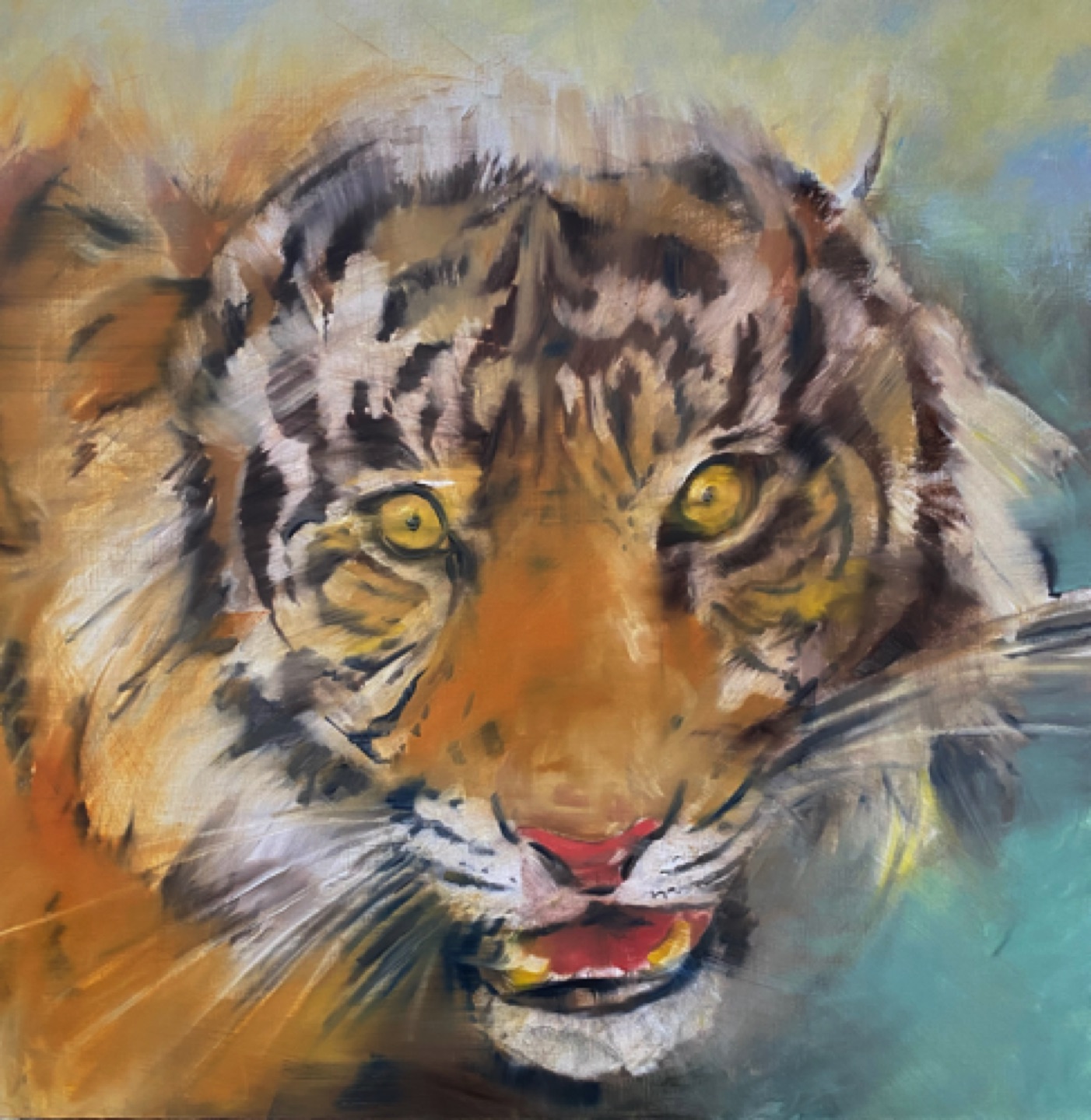 Gregg Chadwick
Year of the Tiger (Sumatran Tiger - CJ)
40”x40” oil on linen 2022
Exhibited and Sold at Los Angeles Zoo's Beastly Ball May 2022